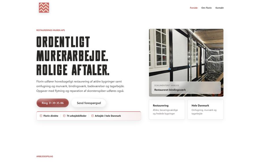 Restaurerings Muren ApS — hjemmeside af DongDynamics
